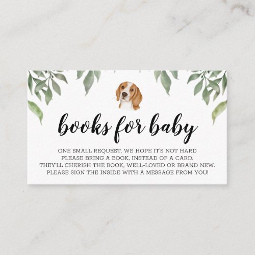 Books for Baby Beagle Watercolor Enclosure Card