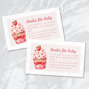 Books for Baby Berry Sweet Pink Cupcake Hearts Enclosure Card