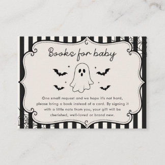 Books for baby Black Gingham Ghost Halloween Enclosure Card