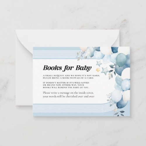 Books for Baby Blue Baby Shower Card