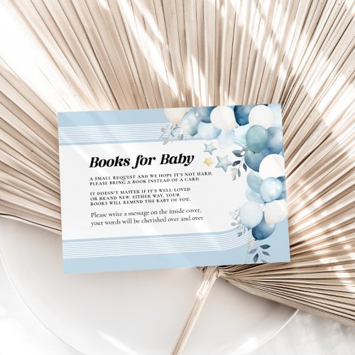 Books for Baby Blue Baby Shower Card