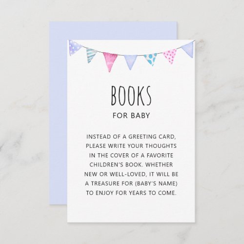 Books for baby Blue cute Bring a book request  Enclosure Card