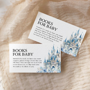 Books for Baby Blue Fairytale Castle Baby Shower Enclosure Card