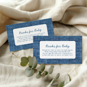 Books For Baby Blue Jean Baby Denim Baby Shower Enclosure Card