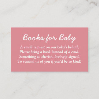 Books for Baby Blush Pink Enclosure Card