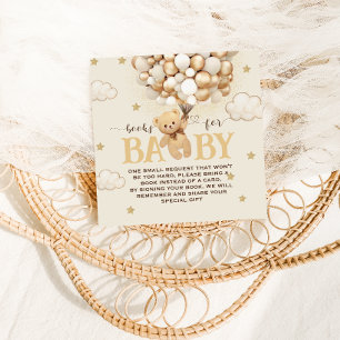 Books For Baby Boho Bear Theme Baby Shower Enclosure Card