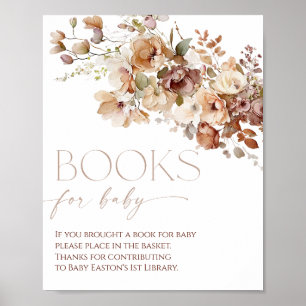 Books for baby boho fall autumn rustic floral poster