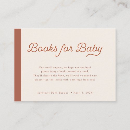 Books for Baby  Boho Minimalist Lines Enclosure Card