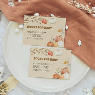 Books for Baby Boho Pumpkin Baby Shower Note Card