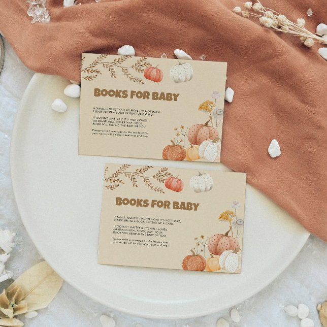 Books for Baby Boho Pumpkin Baby Shower Note Card (Creator Uploaded)