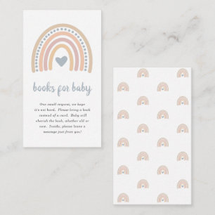 Books for Baby Boho Rainbow Cute Boy Baby Shower Enclosure Card