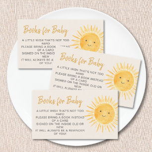 Books For Baby Boho Sunshine Baby Shower Enclosure Card