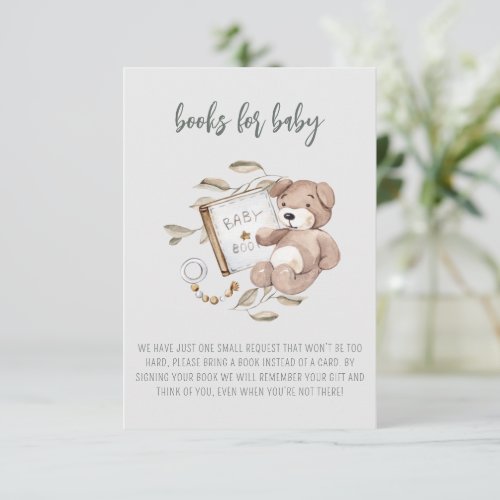 Books for Baby Boho Watercolor Baby Shower Enclosure Card