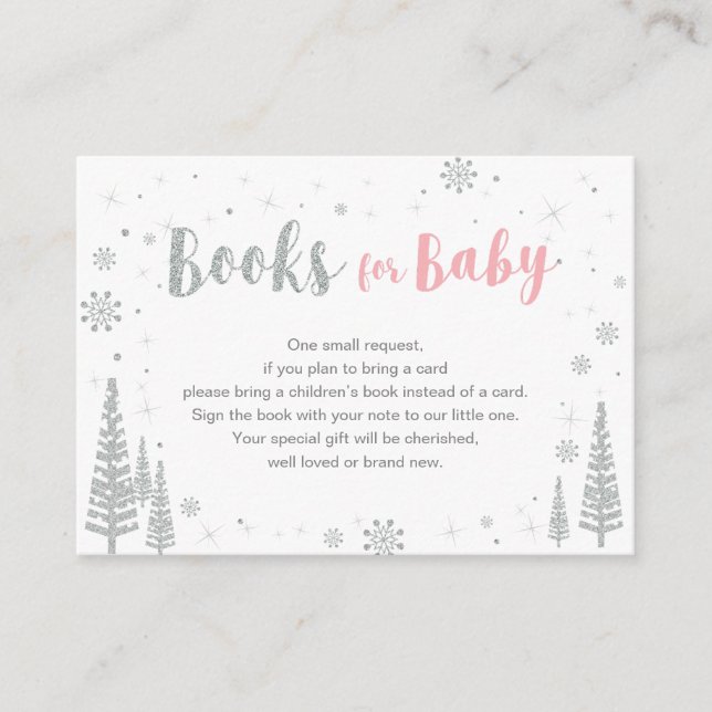 Books for Baby, Book Request, Baby Shower Activity Enclosure Card (Front)