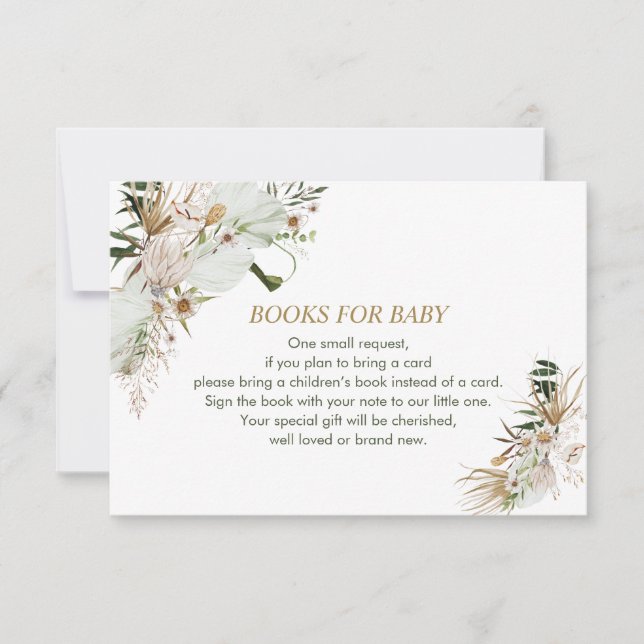 Books for Baby, Book Request, Boho Baby Shower Invitation (Front)