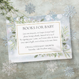Books For Baby Book Request Winter Baby Shower Enclosure Card