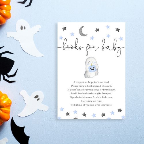 Books for Baby Boy Halloween ghost baby shower  Enclosure Card