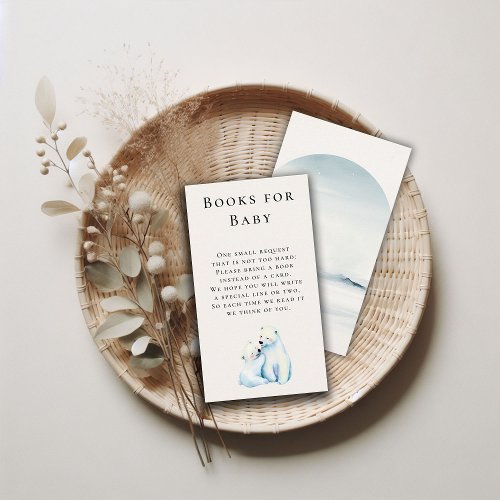 Books for Baby Boy Polar Mama Bear Cub Baby Shower Enclosure Card