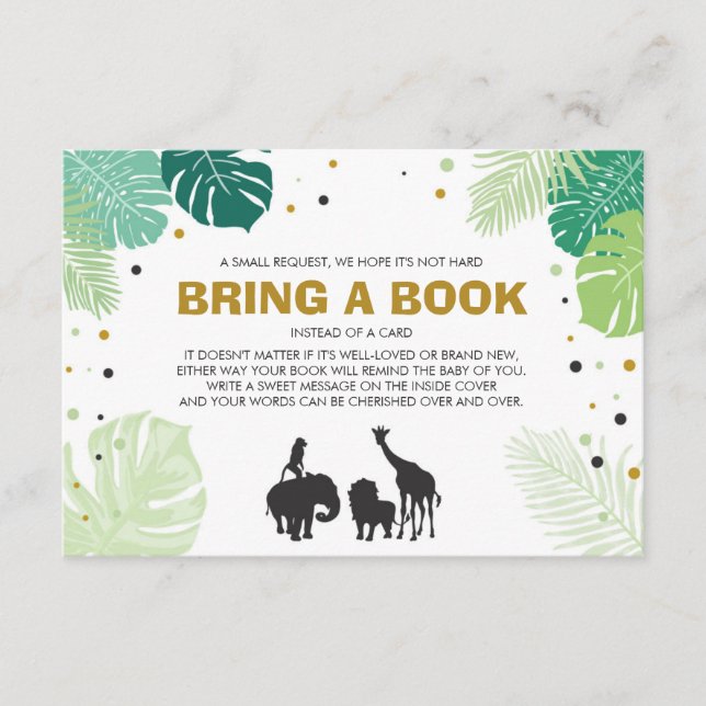 Books for baby Bring a book Safari Animals Jungle Enclosure Card (Front)