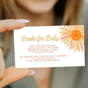 Books for baby bring a book sun baby shower enclosure card