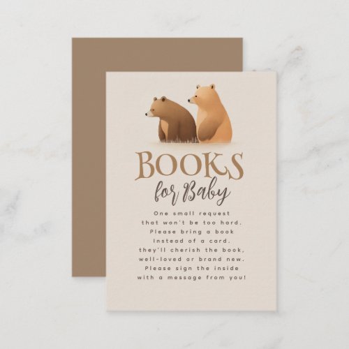 Books For Baby Brown Baby Shower Request Card