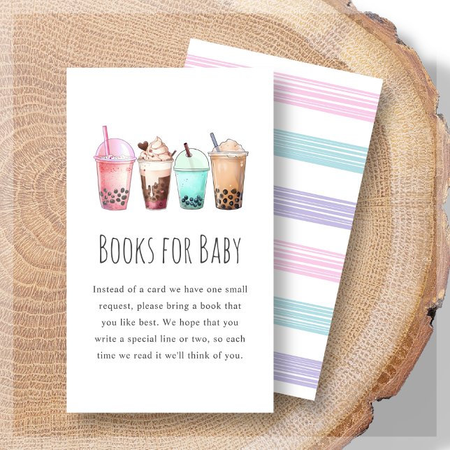 Books for Baby | Bubble Tea Boba Baby Shower Enclosure Card (Creator Uploaded)