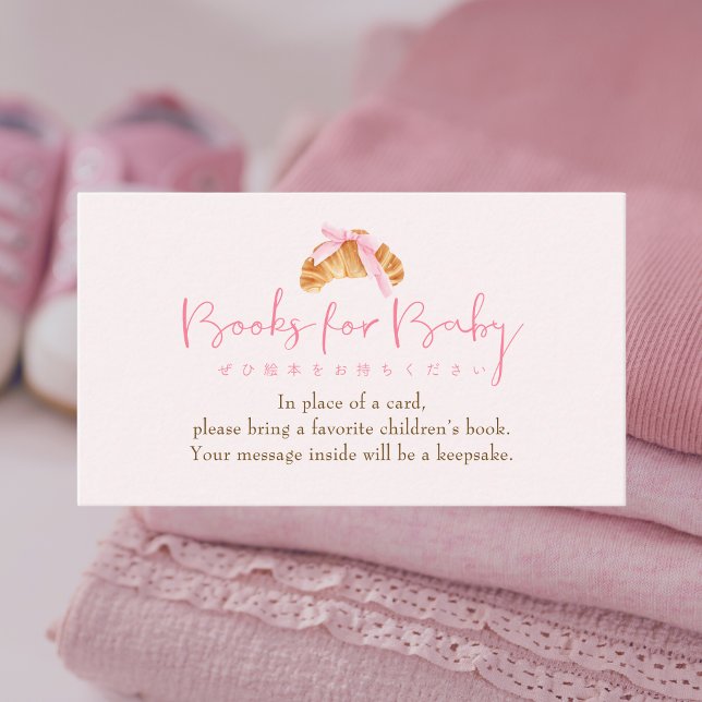 Books for Baby Bun in the Oven Coquette Croissant Enclosure Card (Creator Uploaded)