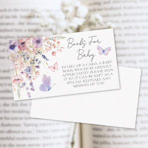 Books For Baby Butterfly Wildflower Baby Shower Enclosure Card