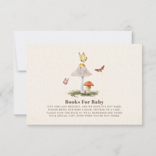 Books For Baby  Butterfly Woodland Mushroom  Invitation