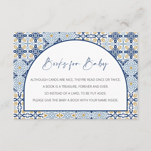 Books for Baby, Capri Baby Shower, Italian Theme Enclosure Card (Front)
