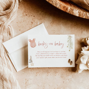 Books for Baby Card   Boho Girl Baby Shower