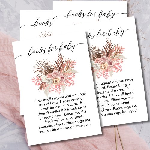 Books For Baby Card Boho Modern Dusty Rose Floral