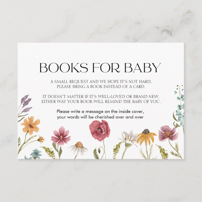 Books for Baby Card Floral (Front)