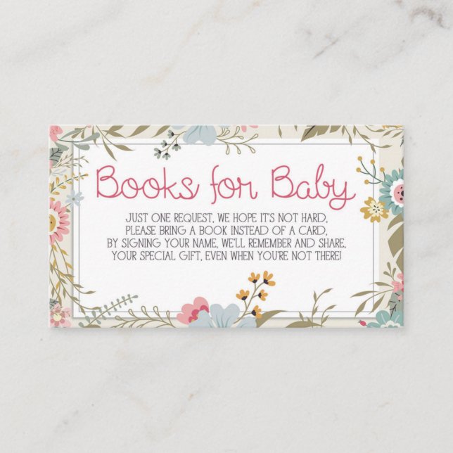 Books for Baby Card Insert Baby Shower (Front)