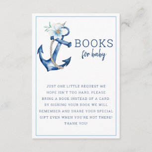 Books for Baby Card Nautical Blue Anchor Baby Sh
