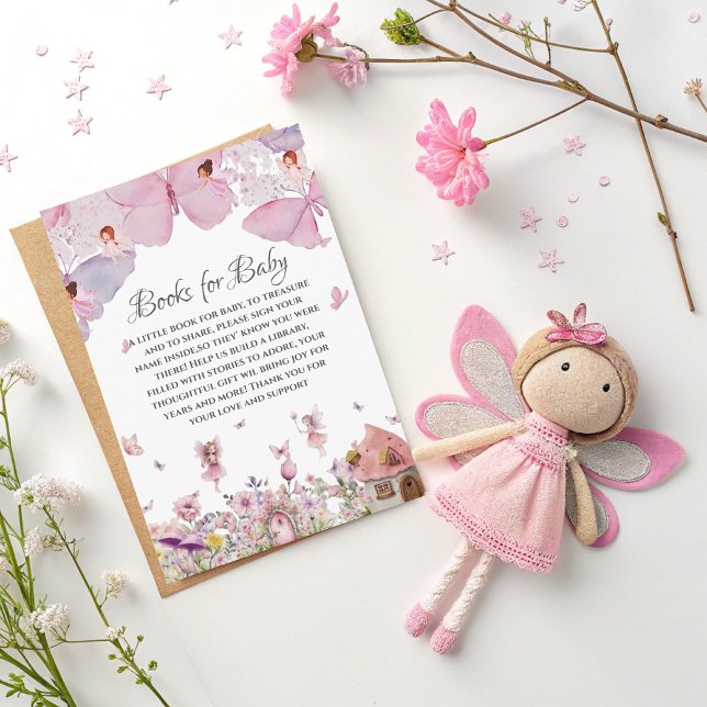 Books for Baby Card - Pink Fairy Baby Shower (Creator Uploaded)