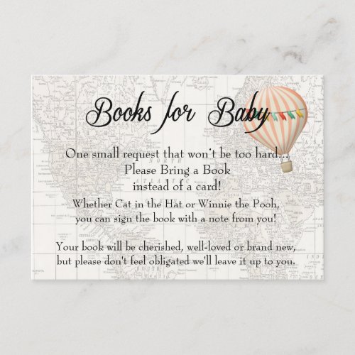 Books for Baby Card _Pink Hot Air Balloon Girl