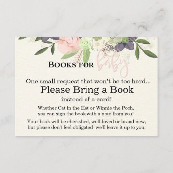 Books For Baby Card - Pink & Purple Floral by SugSpc_Invitations at Zazzle