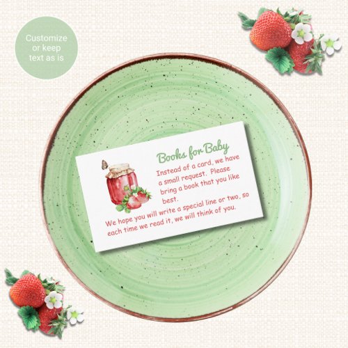 Books for Baby Card Strawberry Themed Baby Shower