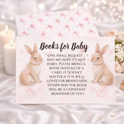 Books for Baby Card with Bunny Illustration