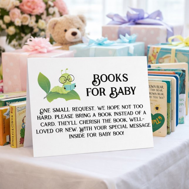 Books for Baby Caterpillar Reading on a Leaf Invitation (Creator Uploaded)