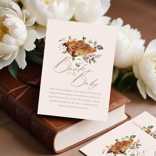 Books for Baby Chic Watercolor Floral Leather Book Enclosure Card