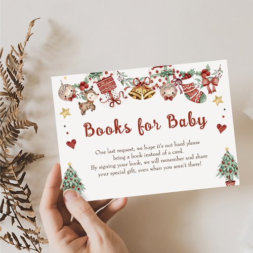 Books for Baby Christmas Santa Baby Shower  Enclosure Card