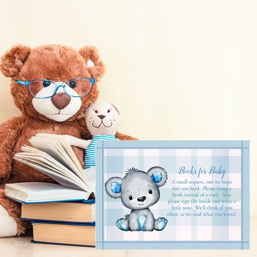 Books For Baby Cute Bear Boy Baby Shower Game Enclosure Card