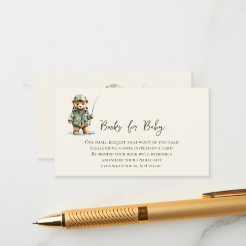  Books for Baby Cute Bear Fishing  Enclosure Card