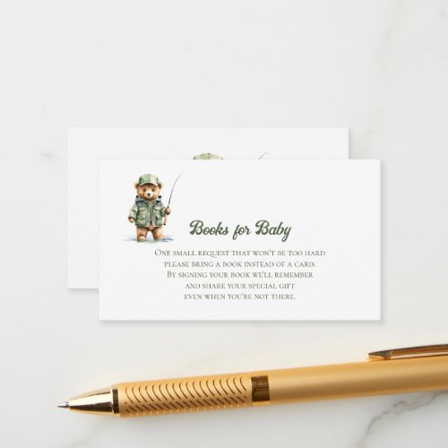  Books for Baby Cute Bear Fishing  Enclosure Card