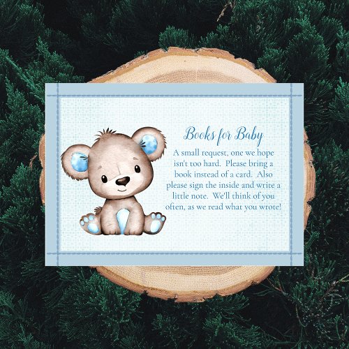 Books For Baby Cute Brown Bear for Boy Shower Game Enclosure Card