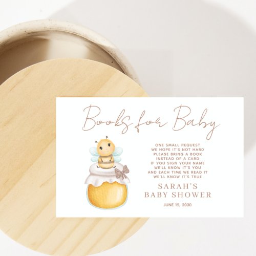 Books For Baby Cute Bumblebee Book Request Shower Enclosure Card