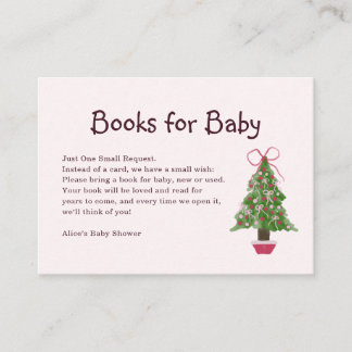 Books for Baby Cute Christmas Tree Baby Shower Enclosure Card