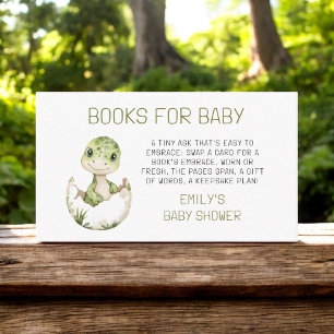 Books For Baby Cute Dinosaur Watercolor Shower Enclosure Card